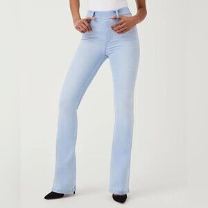 Spanx High Rise Light Blue Flare Jeans, Size Small